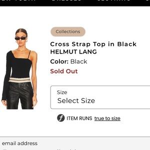 Helmut Lang Cross Strap Top in Black Medium